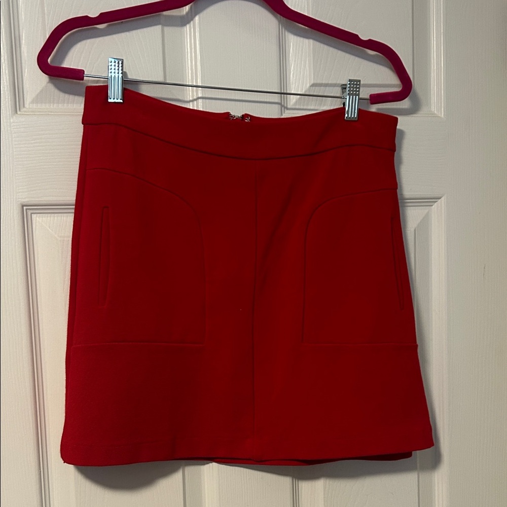 Anthropologie Vibrant Red Mini Skirt